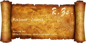 Rainer Zseni névjegykártya